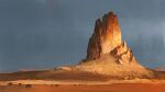  cambocreation cloud cloudy_sky desert hill landscape mountain mountainous_horizon no_humans original painterly scenery sky sunlight watermark 