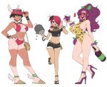  1boy 2girls @_@ abs adjusting_clothes adjusting_headwear alcohol alternate_costume animal_print ankle_wings anklet bag baseball_cap bead_anklet bead_bracelet beads bikini bikini_shorts black_choker black_flower black_nails blowing_whistle blue_eyes blush boned_meat bottle bracelet breasts bright_pupils brown_hair character_name choker cleavage cleavage_cutout clothing_cutout colored_inner_hair cross crossdressing crossdressing_(mtf) cup dark-skinned_female dark-skinned_male dark_skin dionysus_(mythology) drinking_glass dripping drunk flip-flops flower food fruit full-face_blush full_body genderswap genderswap_(ftm) genderswap_(mtf) gradient_hair grapes greek_mythology green_eyes hair_flower hair_ornament hair_over_one_eye half-closed_eyes hand_in_own_hair hand_on_headwear hand_on_own_hip hand_up hands_up hat heart hermes_(mythology) high_heels high_ponytail holding holding_food jewelry large_breasts leg_up leg_wings leopard_print lifeguard long_hair looking_at_viewer meat messenger_bag midriff multicolored_bikini multicolored_hair multiple_bracelets multiple_girls nail_polish navel o-ring o-ring_choker off-shoulder_bikini off_shoulder one-piece_swimsuit open_fly open_mouth original pearl_bracelet persephone_(mythology) pink_hair ponytail print_one-piece_swimsuit print_swimsuit purple_eyes purple_hair purple_shoes red_bikini red_cross red_hat red_sports_bra sandals see-through_cleavage see-through_clothes shoes short_hair short_shorts shorts shorts_tan shoulder_bag sideboob skull_print slippers smile sports_bra standing standing_on_one_leg swimsuit tan tanlines teeth toenail_polish toenails toned toned_female tongue tongue_out trap two-tone_bikini two-tone_hair two-tone_sports_bra upper_teeth_only wanderjegson watch whistle whistle_around_neck white_bikini white_hair white_pupils white_sports_bra wine_bottle wine_glass winged_hat wings wristband wristwatch 