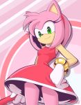  2020 accessory amy_rose anthro bracelet clothed clothing dress eulipotyphlan eyelashes female gloves green_eyes hair hair_accessory hairband handwear hedgehog jewelry looking_at_viewer mammal pink_hair rilex_lenov smile solo sonic_the_hedgehog_(series) 