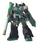  3d bazooka_(gundam) cable clenched_hand commentary_request cosplay crossover derivative_work gun gundam hatsune_miku hatsune_miku_(cosplay) machinery mecha mecha_focus mobile_suit mobile_suit_gundam no_humans one-eyed original radio_antenna realistic red_eyes redesign robot science_fiction signature solo tessaku_ro thrusters vocaloid weapon white_background zaku zaku_ii zeon 