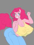  3:4 anthro areola big_breasts breasts cleavage clothed clothing equid equine female friendship_is_magic hi_res lurking_tyger mammal my_little_pony pinkie_pie_(mlp) simple_background translucent translucent_clothing 