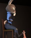  3d_(artwork) anthro butt chickenass clothed clothing digital_media_(artwork) dildo disney feet female foot_fetish foot_play footjob fur genitals hi_res judy_hopps lagomorph leporid mammal penis purple_eyes rabbit sex sex_toy toes zootopia 