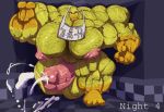  avian balls big_balls big_breasts big_muscles big_penis bird bobert bodily_fluids breasts chica_(fnaf) chicken cum five_nights_at_freddy&#039;s galliform gallus_(genus) genital_fluids genitals gynomorph huge_muscles hyper hyper_muscles intersex muscular penis phasianid video_games 