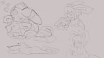 2025 ambiguous_gender bloowolfy bodily_fluids crying cuddling duo eeveelution female feral generation_2_pokemon grey_background greyscale hi_res male monochrome nintendo open_mouth open_smile pokemon pokemon_(species) romantic romantic_couple simple_background sketch sleeping smile sound_effects tears umbreon vowelless vowelless_sound_effect zzz