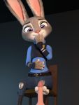  3:4 3d_(artwork) anthro chickenass clothed clothing digital_media_(artwork) dildo disney feet female foot_fetish foot_play footjob fur genitals hi_res judy_hopps lagomorph leporid mammal penis purple_eyes rabbit sex sex_toy toes zootopia 