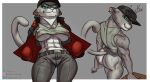 abs anthro areola areola_slip back_muscles backshot belt big_breasts big_butt bottomless bottomless_female bottomwear breasts butt camisole camisole_only clothed clothing denim denim_bottomwear denim_clothing dominant dominant_female dreamworks ear_piercing felid feline female fur green_eyes grey_body hat headgear headwear hi_res jacket jeans kitty_kat_(the_bad_guys) leather leather_clothing leather_jacket leather_topwear looking_at_viewer looking_down looking_down_at_viewer mammal markings muscular muscular_butt muscular_female muscular_thighs pantherine pants partially_clothed piercing shirt skimpy snow_leopard solo spicyboi01 spots spotted_body spotted_markings tank_top the_bad_guys thick_thighs topwear under_boob white_body white_fur white_snout