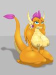  3:4 anthro big_breasts breasts dragon female friendship_is_magic hi_res looking_at_viewer lurking_tyger my_little_pony nipples nude orange_body smolder_(mlp) solo 