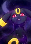  commentary creature crying english_commentary flufflixx full_moon gen_2_pokemon highres looking_at_viewer moon night night_sky pokemon pokemon_(creature) red_eyes sad sky solo star_(sky) starry_sky tears umbreon upper_body 