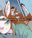aedalind_(hendak) anus bedroom_eyes bottomless butt clothed clothing english_text eyeball6300_(chiv) genitals hi_res hoodie mirror mirror_reflection mirror_selfie narrowed_eyes presenting presenting_hindquarters reflection seductive selfie text topwear vulva