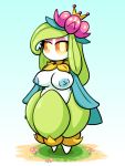  2020 3:4 anthro anthrofied big_breasts breasts clothed clothing digital_media_(artwork) elemental_creature female flora_fauna flower glimglam hi_res humanoid lilligant looking_at_viewer nintendo nipples not_furry partial_nudity plant pok&eacute;mon pok&eacute;mon_(species) pok&eacute;morph short_stack simple_background solo standing topless video_games 