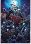  6+boys arm_tattoo armor battle beard black_hair blonde_hair blood blood_on_weapon braid broken broken_sword broken_weapon cape chainmail christian_sloan_hall commentary death decapitation english_commentary eyeball facial_hair fur_cape grey_hair guro helmet highres holding holding_shield holding_sword holding_weapon knife_sheath lightning long_beard male_focus metal_arm_cuffs mjolnir_(mythology) multiple_boys norse_mythology red_hair runes_on_sword sheath shield shouting sword tattoo thor_(mythology) traditional_media undead viking weapon winged_helmet 
