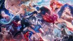  absurdres ahoge augusta_(wuthering_waves) bare_shoulders bibimbub black_jacket black_pants blonde_hair blue_hair book breasts buling_(wuthering_waves) cartethyia_(wuthering_waves) closed_mouth colored_inner_hair cristoforo_(wuthering_waves) crown_of_thorns earrings fleurdelys_(wuthering_waves) floating floating_earrings floating_object floating_sword floating_weapon gold_bra grey_shirt hair_between_eyes hand_up head_wreath highres holding holding_polearm holding_weapon iuno_(wuthering_waves) jacket jewelry large_breasts long_hair lupa_(wuthering_waves) male_rover_(wuthering_waves) multicolored_hair mya_(wuthering_waves) open_book orange_hair own_hands_clasped own_hands_together pants phrolova_(wuthering_waves) pince-nez pink_hair pointy_ears polearm round_eyewear rover_(wuthering_waves) shirt sidelocks sun_earrings sunglasses sword tacet_mark_(wuthering_waves) tail weapon wolf_tail wuthering_waves yellow_eyes 