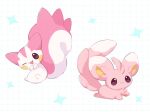  alternate_color appyon_(archangel_ayp) closed_mouth commentary full_body minccino no_humans one_eye_closed open_mouth pachirisu pink_eyes pokemon pokemon_(creature) shiny_pokemon smile symbol-only_commentary 