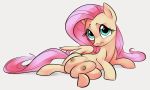  2020 digital_media_(artwork) dotkwa equid equine eyelashes female feral fluttershy_(mlp) friendship_is_magic mammal my_little_pony pterippus simple_background solo teats wings 