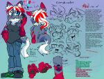 2025 5_fingers :3 ako_(ikarapopsicle) annoyed anthro arm_tattoo aroused_face big_eyes big_muscles black_clothing black_footwear black_nose black_pawpads black_shirt black_shoes black_tank_top black_topwear blep blue_bottomwear blue_clothing blue_eyes blue_jeans blue_pants blush bottomwear canid canine canis cel_shading character_name claws closed_smile clothed clothing color_swatch controller denim denim_bottomwear denim_clothing digital_media_(artwork) dipstick_ears dipstick_tail ear_markings electronics english_text expression_sheet eye_through_hair eyebrow_through_hair eyebrows eyes_closed fangs finger_claws fingers footwear fully_clothed fur game_controller gloves_(marking) gradient_background grey_background grey_body grey_fur hair half-closed_eyes hand_in_pocket happy headgear headphones headset hi_res holding_controller holding_game_controller holding_object ikarapopsicle inner_ear_fluff jeans kemono long_hair looking_at_viewer male mammal markings model_sheet mouth_closed multicolored_body multicolored_ears multicolored_fur multicolored_hair multiple_images muscular muscular_anthro muscular_male narrowed_eyes pants pawpads paws pecs pockets pupils red_body red_fur red_hair ruff shaded shirt silly_face simple_background skull_tattoo smile solo standing stick_figure tail tail_markings tank_top tattoo teeth text tongue tongue_out topwear translucent translucent_hair tuft two_tone_hair white_body white_fur white_hair wolf