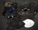 anthro areola bag_over_head balls belly_hair big_balls big_breasts big_butt big_penis blue_clothing blue_dress bodily_fluids body_hair breasts bubble butt clothing dark_areola dress duo faceless_character faceless_male fangs felid feline fellatio female fur genitals grey_body grey_fur grope heart_eyes heart_symbol hi_res human jaythefox333 long_tail male male/female mammal messy oral overweight pawpads penile penis petunia_(jaythefox333) presenting saliva scar sex slightly_chubby sloppy_blowjob snot snot_bubble spit_bubble suit tail teeth vein veiny_penis