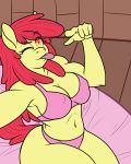 anthro apple_bloom_(mlp) big_breasts bra breasts cleavage clothed clothing equid equine female friendship_is_magic horse lurking_tyger mammal my_little_pony nipple_outline one_eye_closed panties pony selfie tongue tongue_out underwear wink 