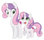  alpha_channel cub cutie_mark digital_media_(artwork) duo equid female feral friendship_is_magic green_eyes hi_res horn mammal my_little_pony open_mouth simple_background sketchy_skylar smile sweetie_belle_(mlp) transparent_background unicorn young 