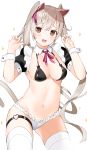  animal_ears bikini garter idemitsu maid swimsuits thighhighs 