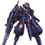  advance_of_zeta beam_rifle commentary_request energy_gun feet_out_of_frame gun gundam holding holding_gun holding_weapon korean_commentary mecha mecha_focus mobile_suit no_humans red_eyes robot science_fiction simple_background solo standing taedu titans_(gundam) tr-6_woundwort v-fin weapon white_background 