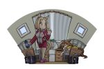  2girls animal_ears bag bed bottle brown_hair charm_(object) clock hamu_koutarou highres horse_ears horse_girl horse_tail jungle_pocket_(umamusume) long_hair multiple_girls narita_top_road_(umamusume) open_mouth school_bag sleeping sleepwear tail track_suit umamusume 