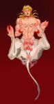abs animal_humanoid ashva big_nipples blonde_hair bodily_fluids bovid bovine bracelet breast_grab breasts cattle choker cloven_hooves crying cum digital_drawing_(artwork) digital_media_(artwork) dio_brando ear_piercing ear_ring eyebrows eyelashes fingernails fur genital_fluids genitals gradient_background green_lipstick grey_body grey_fur grey_markings hair hand_on_breast hi_res hooves humanoid humanoid_genitalia humanoid_penis jewelry jojo&#039;s_bizarre_adventure lactating lipstick long_fingernails lying makeup male male_lactation mammal mammal_humanoid markings milk multi_genitalia multi_penis muscular muscular_male nails necklace nipples on_back pecs penis piercing red_background ring_piercing satyr simple_background solo tail tears white_body white_fur