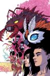  6+girls ant antennae antra black_eyes black_hair blue_eyes bug character_request emi_(godzilla) facial_tattoo fairy giant godzilla_(series) handmaidens_of_antra highres idw_publishing kaiju mini_person minigirl mira_(godzilla) mole mole_under_eye mooncalfe-art moth mothra mothra:_queen_of_the_monsters mothra_gemini multiple_girls official_art shobijin_(godzilla) tattoo white_eyes yellow_eyes 