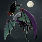  claws commentary creature english_commentary flying full_body full_moon gen_6_pokemon highres karrybird looking_away moon night night_sky no_humans noivern pokemon pokemon_(creature) sky solo star_(sky) starry_sky yellow_eyes 