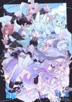  &gt;_&lt; 6+girls :o animal_ear_fluff animal_ears animal_hands animal_print black_border black_coat black_shoes black_shorts black_vest blue_eyes blue_sky blush_stickers border brown_shoes chibi coat crop_top fox_ears furry furry_female green_eyes highres holding holding_microphone hood hoodie jumping layered_skirt leopard_print long_hair looking_at_viewer microphone multiple_girls one_eye_closed open_mouth outstretched_arms paint_splatter pants pink_hair pink_hoodie pink_pupils ponytail purple_eyes purple_hair rabbit_ears red_hair rikose shirt shoes shorts skirt sky smile spread_arms symbol-shaped_pupils tail thigh_strap vest vrchat white_hoodie white_pants white_shirt white_skirt x-shaped_pupils yellow_eyes 