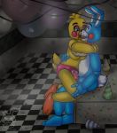  anthro anthro_penetrating avian barkingdragon bird blue_eyes duo female female_penetrated five_nights_at_freddy&#039;s five_nights_at_freddy&#039;s_2 genitals kissing lagomorph leporid machine male male/female male_penetrating male_penetrating_female mammal nipple_slip nipples penetration penis rabbit sex toy_bonnie_(fnaf) toy_chica_(fnaf) video_games 