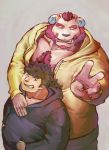  2020 andvari body_hair chernobog chest_hair clothing demon duo dwarf facial_hair hair hi_res horn human humanoid inabayasuri male male/male mammal muscular overweight overweight_male slightly_chubby tokyo_afterschool_summoners video_games 
