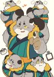  &lt;3 2020 absurd_res anthro belly bonasiah clothing cute_fangs eyes_closed felid feline hi_res humanoid_hands kemono male mammal overweight overweight_male quanjiang robe solo zoohomme 