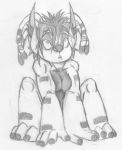  2011 3_toes 4_fingers alien antennae_(anatomy) anthro arm_markings breasts disney experiment_(lilo_and_stitch) fan_character featureless_breasts female fingers greyscale hair hi_res leg_markings lilo_and_stitch markings mercurypup monochrome simple_background sitting sketch solo sugarplum_(mercurypup) toes white_background 