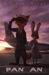  12-9 2020 aircraft airplane anthro barefoot canid canine clothed clothing detailed_background dipstick_ears disney duo english_text fox fully_clothed fur grey_body grey_fur hat headgear headwear hi_res judy_hopps lagomorph leporid light lighting looking_at_viewer mammal multicolored_ears nick_wilde orange_body orange_fur outside pink_nose rabbit red_fox sky smile standing text zootopia 