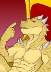  2020 5_fingers abs claws digital_media_(artwork) direx dragon fingers hi_res horn jodi_(artist) king male muscular muscular_male red_eyes royalty scales simple_background smile solo 