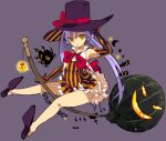  1girl acchi_ai graphite_(medium) halloween hat jack-o&#039;-lantern mage magic mechanical_pencil original pencil pumpkin sorceress traditional_media witch witch_hat wizard 