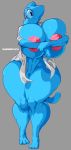  2019 3_toes 5_fingers abs anthro areola big_breasts blue_body blue_fur bottomless breasts cartoon_network clothed clothing covering covering_breasts crossed_arms daiidalus digital_media_(artwork) domestic_cat felid feline felis female fingers fur genitals grey_background hi_res holding_breast huge_breasts hyper hyper_breasts mammal muscular muscular_female navel nicole_watterson nipples nude open_shirt pussy shirt simple_background solo the_amazing_world_of_gumball thick_thighs toes topwear wide_hips 