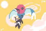  animated animated_gif bird bird_focus black_eyes cloud creature fletchling flying full_body gen_6_pokemon jrchair98 no_humans pixel_art pokemon pokemon_(creature) solo 