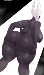 absurd_res anthro anus arachnoid888 areola arthropod big_breasts big_butt black_body black_eyes bodily_fluids breasts butt butt_focus colored curvy_figure digital_drawing_(artwork) digital_media_(artwork) female genital_fluids genitals hand_on_butt hi_res hollow_knight_(franchise) horn hornet_(hollow_knight) huge_breasts insect looking_at_viewer looking_back nipples nude presenting rear_view simple_background slightly_chubby slightly_chubby_anthro slightly_chubby_female solo spread_butt spreading tail team_cherry thick_thighs vaginal_fluids voluptuous vulva wide_hips