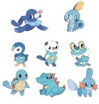  :o bird blue_eyes brown_eyes charamells closed_mouth creature froakie full_body gen_1_pokemon gen_2_pokemon gen_3_pokemon gen_4_pokemon gen_5_pokemon gen_6_pokemon gen_7_pokemon gen_8_pokemon mudkip no_humans open_mouth oshawott piplup pokemon pokemon_(creature) popplio shell simple_background sitting sobble squirtle standing totodile turtle white_background 