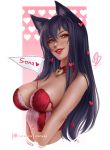  &lt;3 ahri_(lol) animal_humanoid big_breasts black_hair breasts canid canid_humanoid canine canine_humanoid collar female fox_humanoid hair humanoid league_of_legends long_hair looking_at_viewer mammal mammal_humanoid olchas riot_games solo video_games 