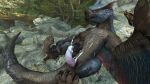  16:9 barlu bodily_fluids capcom claws cum cumshot dragon ejaculation erection feral flying_wyvern forest genital_fluids genitals monster_hunter nargacuga paws penile penis scales scalie teeth toes tree video_games wyvern 