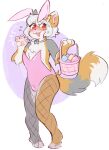 4_fingers anthro arcanis_(hahaluckyme) basket biped blush bulge calico_cat container digital_drawing_(artwork) digital_media_(artwork) dipstick_tail domestic_cat felid feline felis femboy fingers fur grey_body grey_fur hair handpaw hi_res holding_basket holding_container holding_object looking_at_viewer male mammal markings open_mouth open_smile orange_body orange_fur pawberry pawpads paws pink_pawpads red_eyes smile solo standing tail tail_markings white_body white_fur white_hair