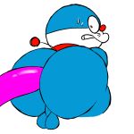  1:1 anal anal_penetration animated anthro balls big_butt bodily_fluids butt collar dildo domestic_cat doraemon doraemon_(character) duo felid feline felis filthyopossum fur genitals hi_res huge_butt looking_back machine male mammal masturbation nude open_mouth penetration sex_toy short_playtime simple_background solo sweat teeth tongue white_background 
