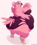  anthro avian big_breasts big_butt bird breasts butt clothing dress female flamingo huge_butt javanshir overweight solo 