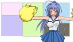  animated animated_gif asahina_mikuru asahina_mikuru_(cosplay) blue_eyes blue_hair cheerleader cosplay crossover hayase_mitsuki kimi_ga_nozomu_eien long_hair parody pom_poms sakamoto_yugi solo suzumiya_haruhi_no_yuuutsu 