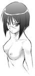  bob_cut breasts busou_renkin facial_scar greyscale kouda_tomohiro medium_breasts monochrome nipples nose_scar nude scar short_hair sketch solo tsumura_tokiko upper_body 