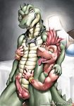  ambiguous_gender anatomically_correct animal_genitalia anthro censored crocodile dandy dandy_the_crocodile duo embrace erection genital_slit hand_on_chest hug karabiner legendz male penis reptile salamander scalie slit tongue tongue_out 