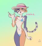 2023 4_fingers absurd_res alexdehell anthro areola bikini bikini_pull biped blue_bikini blue_body blue_clothing blue_eyebrows blue_fur blue_inner_ear_fluff blue_swimwear breasts calico_cat claws clothed clothed_anthro clothed_female clothing clothing_pull digital_media_(artwork) domestic_cat ears_down english_text epic_games eyebrows felid feline felis female female_anthro finger_claws fingers flashing flashing_breasts fortnite fur glistening glistening_breasts glistening_eyes half-closed_eyes hat headgear headwear hi_res inner_ear_fluff legs_together looking_at_viewer mammal markings meow_skulls multicolored_bikini multicolored_body multicolored_clothing multicolored_fur multicolored_hat multicolored_headgear multicolored_headwear multicolored_swimwear narrowed_eyes navel nipples open_mouth open_smile orange_body orange_eyebrows orange_fur orange_inner_ear_fluff pink_areola pink_bikini pink_clothing pink_hat pink_headwear pink_nipples pink_swimwear pivoted_ears print_bikini print_clothing print_swimwear signature simple_background slim slim_anthro slim_female small_breasts smile smiling_at_viewer solo striped_markings striped_tail stripes swimwear swimwear_pull tail tail_markings tan_body tan_fur tan_hat tan_headwear text thigh_gap tuft two-piece_swimsuit two_tone_hat yellow_eyes