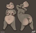  anthro breasts common_hippopotamus dreamworks female genitals gloria_the_hippopotamus hippopotamid madagascar_(series) mammal nipples pear_shaped pussy slightly_chubby solo zekromlover 